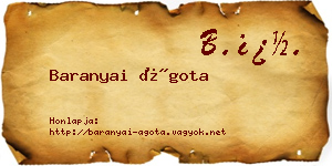 Baranyai Ágota névjegykártya