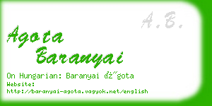 agota baranyai business card
